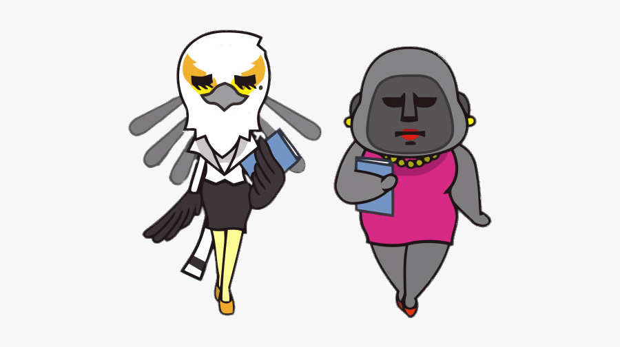 Aggretsuko Director Gori And Ms Washimi At The Office - Washimi And Gori, Transparent Clipart