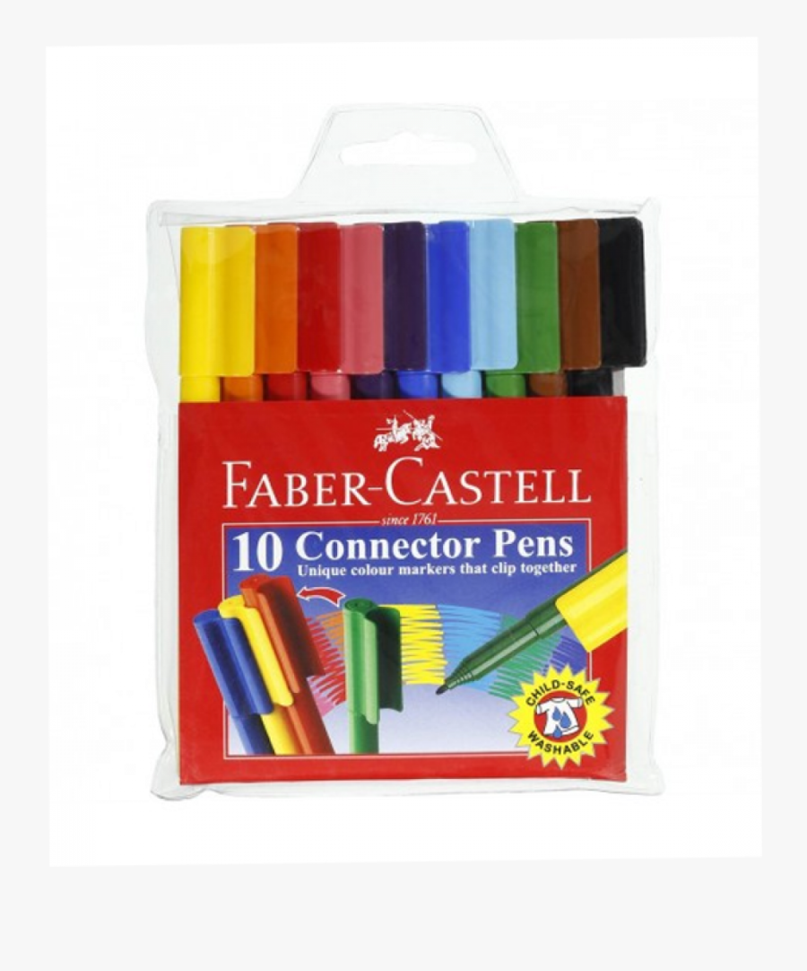 Faber-castell 10 Colour Pens - Connector Pen Faber Castell Set 10, Transparent Clipart