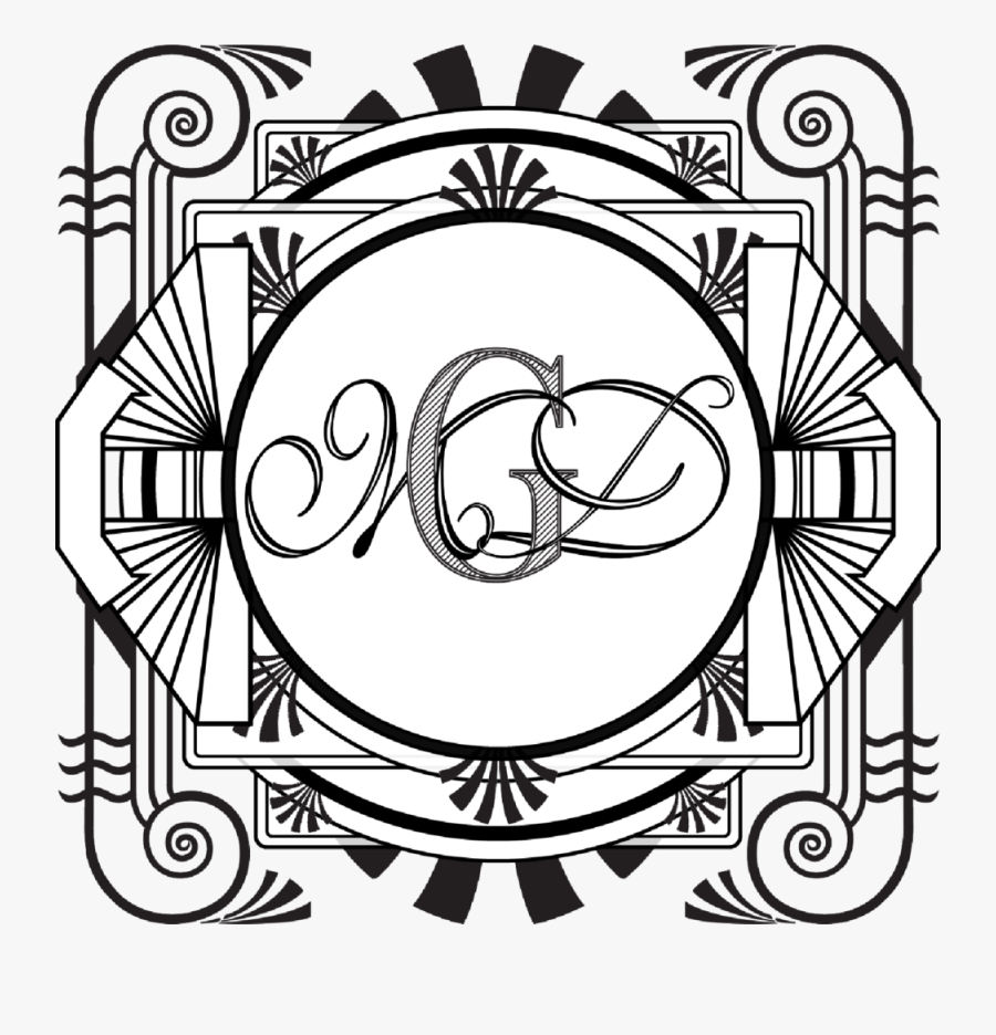 Art Deco Wedding Invitation Seal, Transparent Clipart