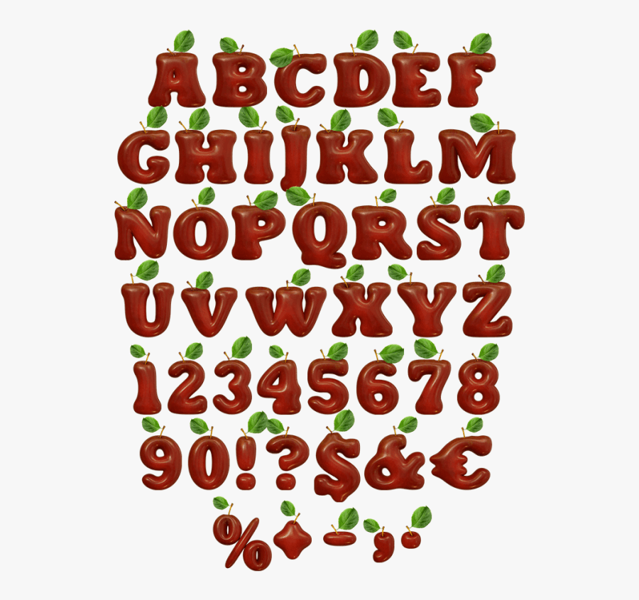 Alphabet Fonts Fruits Png, Transparent Clipart