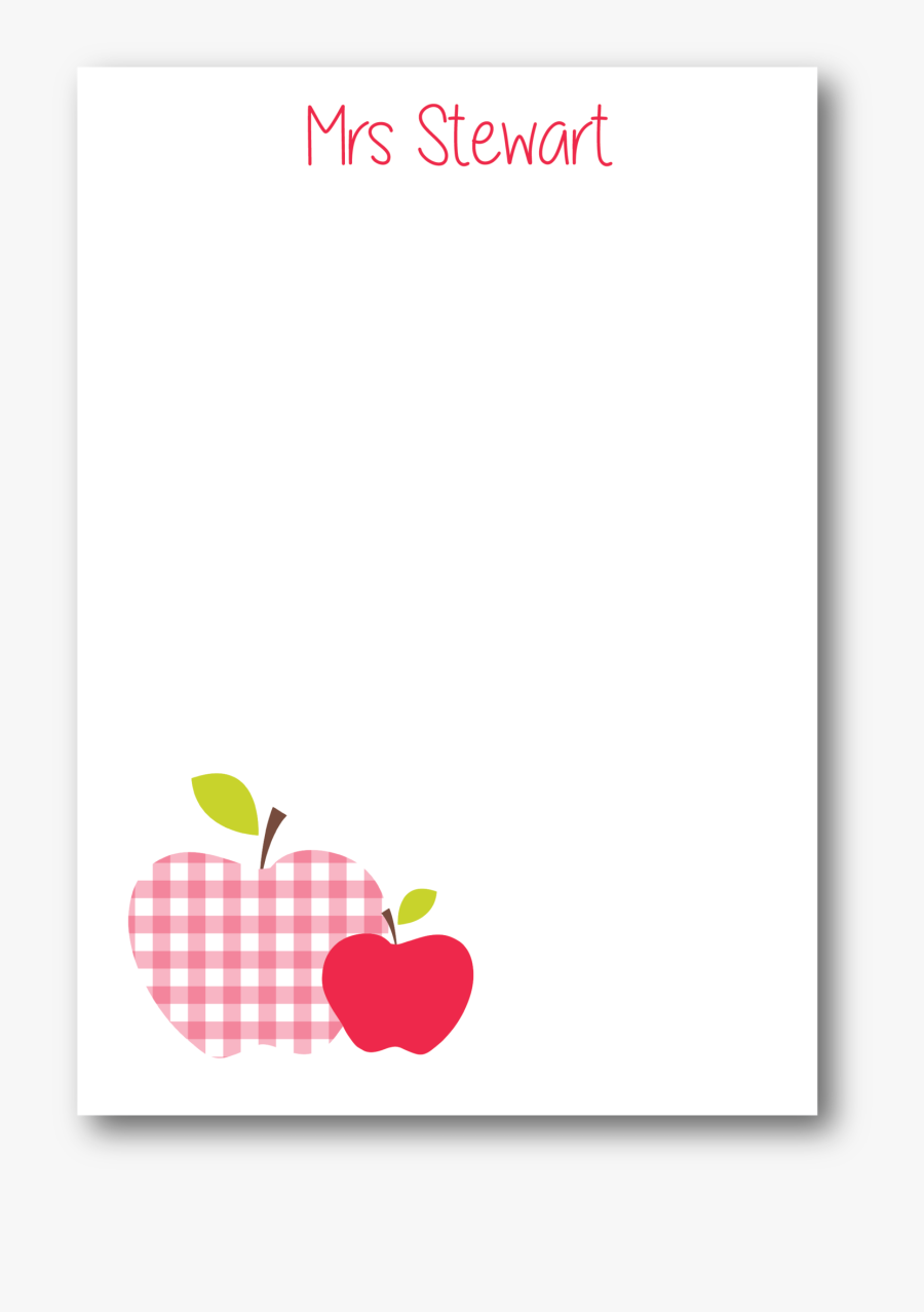 Personalised Stationery Teacher Red - Mcintosh, Transparent Clipart