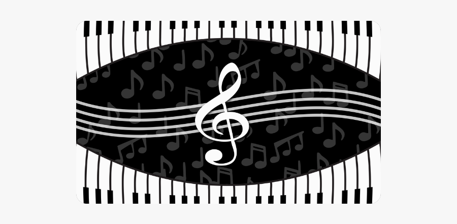 Stylish Music Piano Keys And Treble Clef Doormat 30"x18" - Musical Note, Transparent Clipart