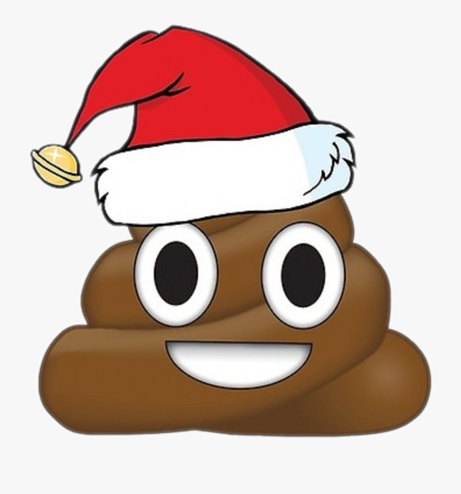 Xmas Poop Emoji, Transparent Clipart