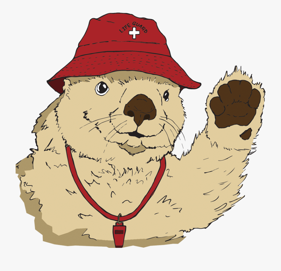 Otter Lifeguard Mascot - Cartoon, Transparent Clipart