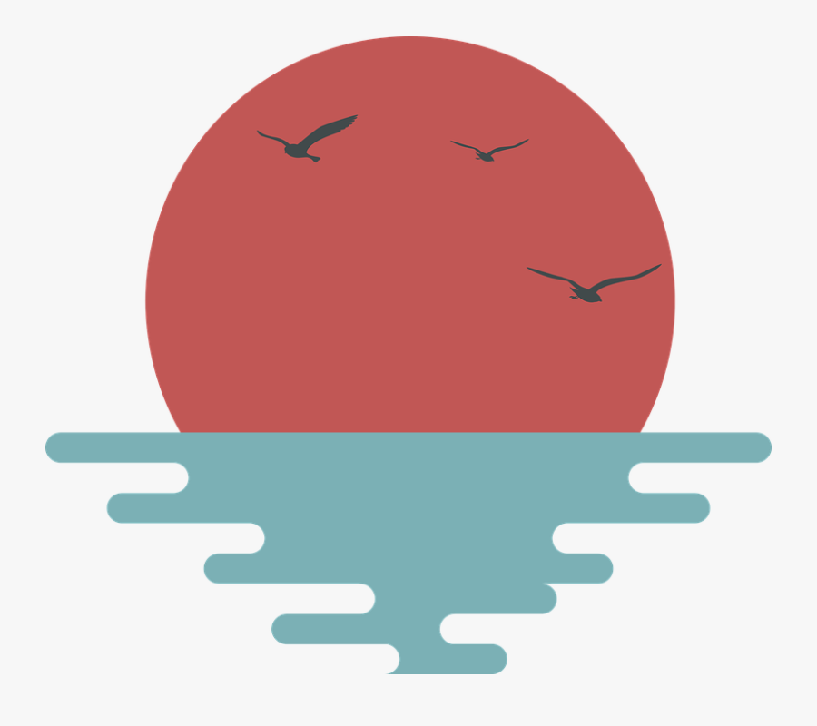 Sun, Sunset, Landscape, Afternoon, Dusk, Sea, Beach - Sunset Afternoon Png, Transparent Clipart