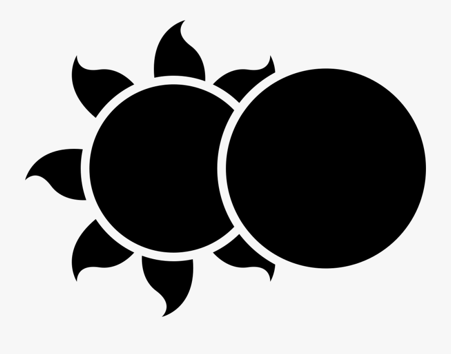 Black And White,plant,clip Art,logo - Sun And Moon Png, Transparent Clipart