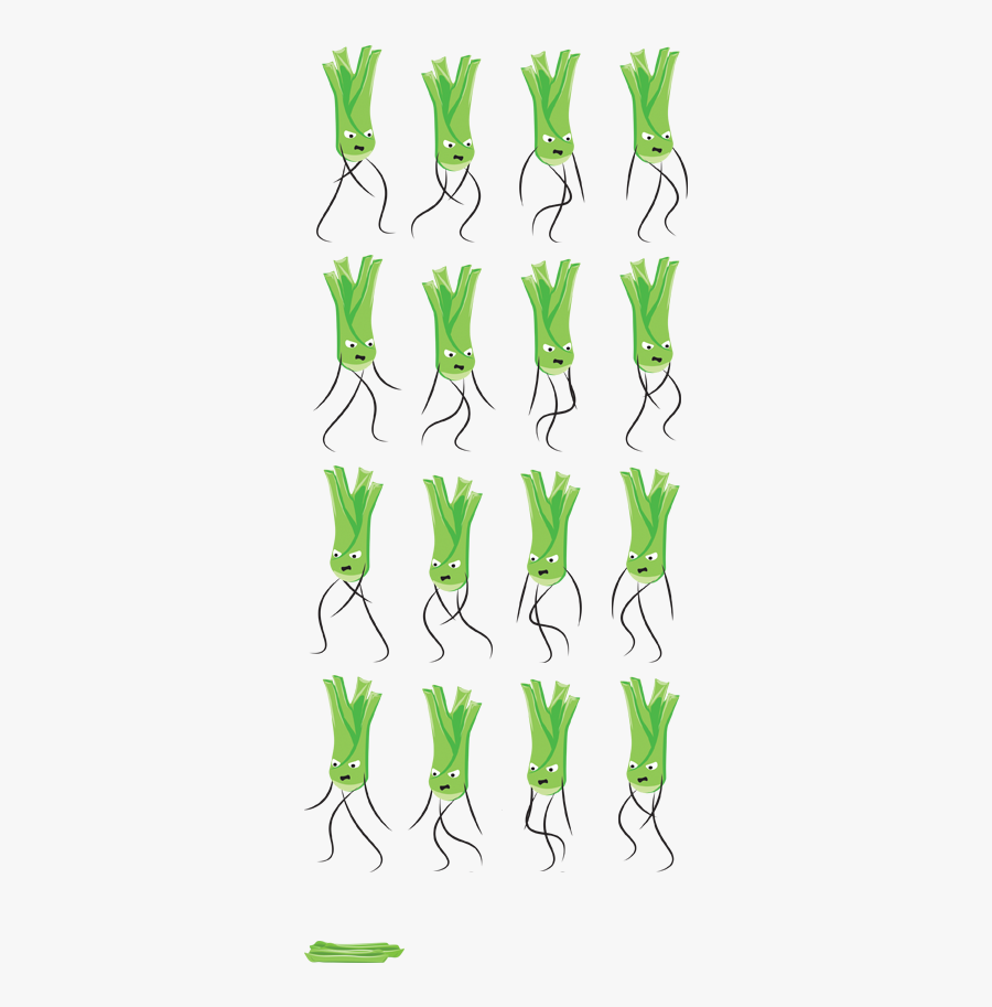 Foodcelery Spritesheet, Transparent Clipart