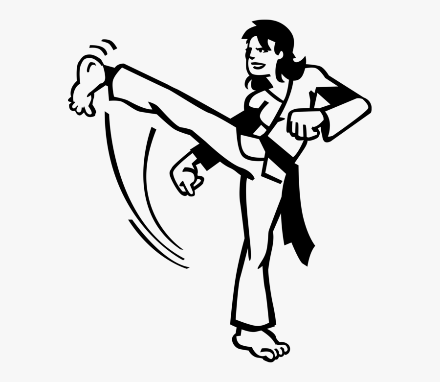 Vector Illustration Of Self-defense Martial Arts Competitor, Transparent Clipart
