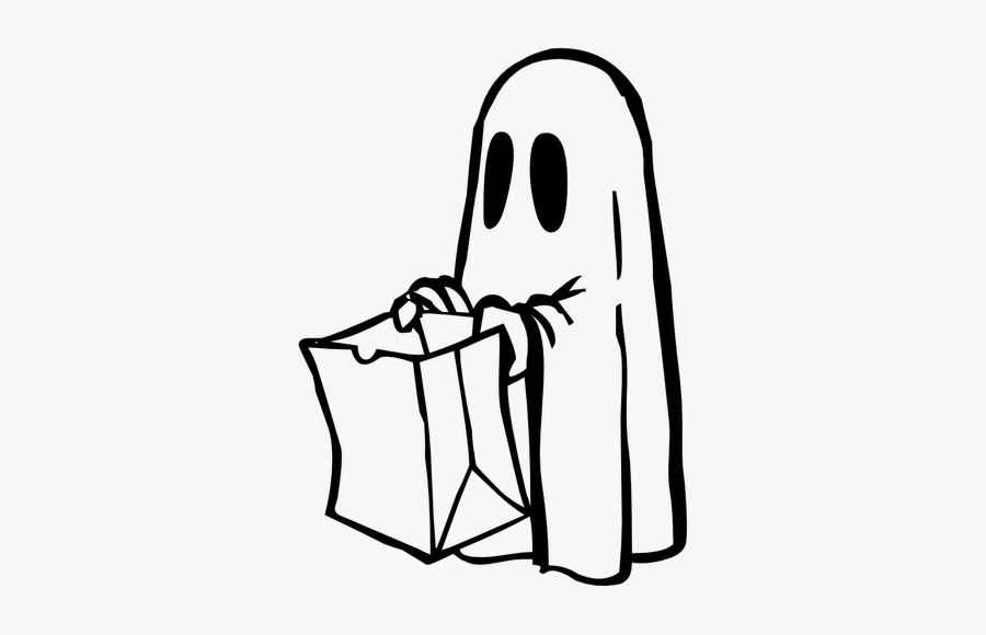 Ghost With A Paper Bag Vector Image, Transparent Clipart