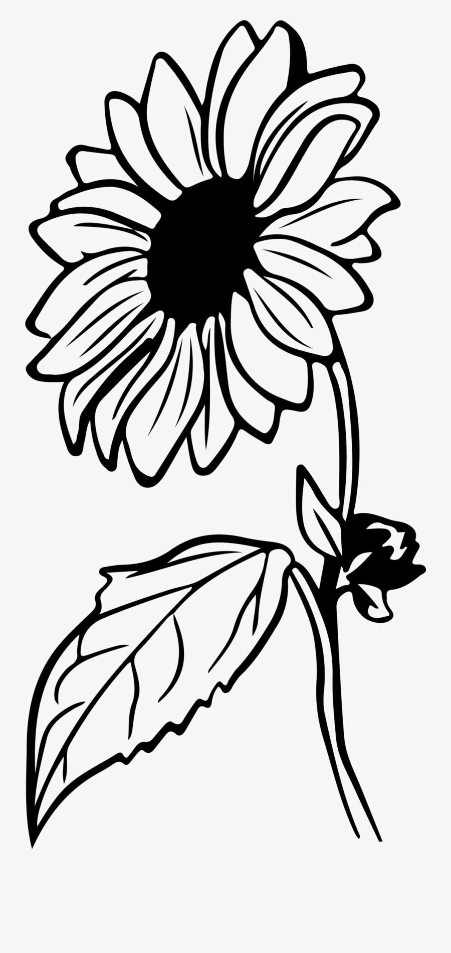Sunflower Clip Art Black And White , Free Transparent ...