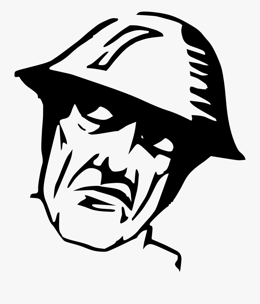 Man Wearing Helmet Silhuoette Clipart - Army Head Png, Transparent Clipart