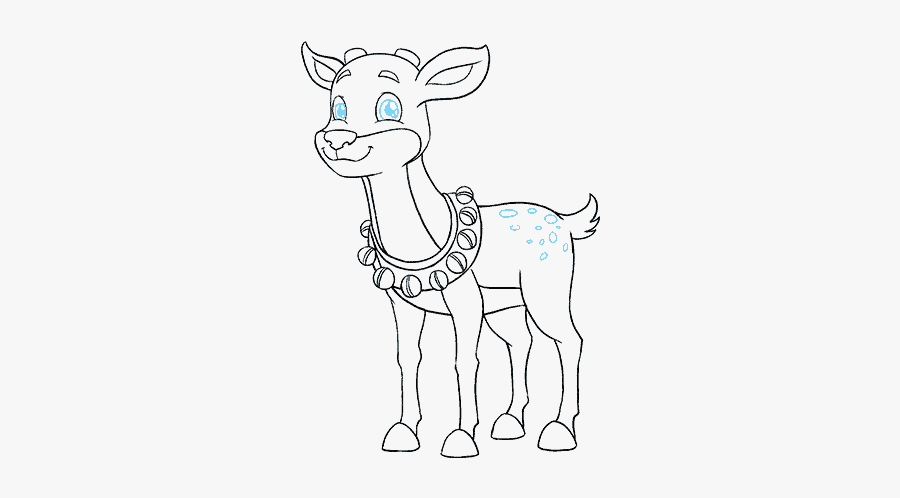 Drawn Reindeer Easy - Dibujos A Lapiz De Caras De Renos, Transparent Clipart