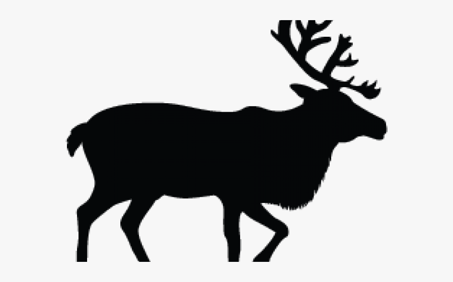 Caribou Clipart Silhouette - Reindeer Rudolph Silhouette, Transparent Clipart