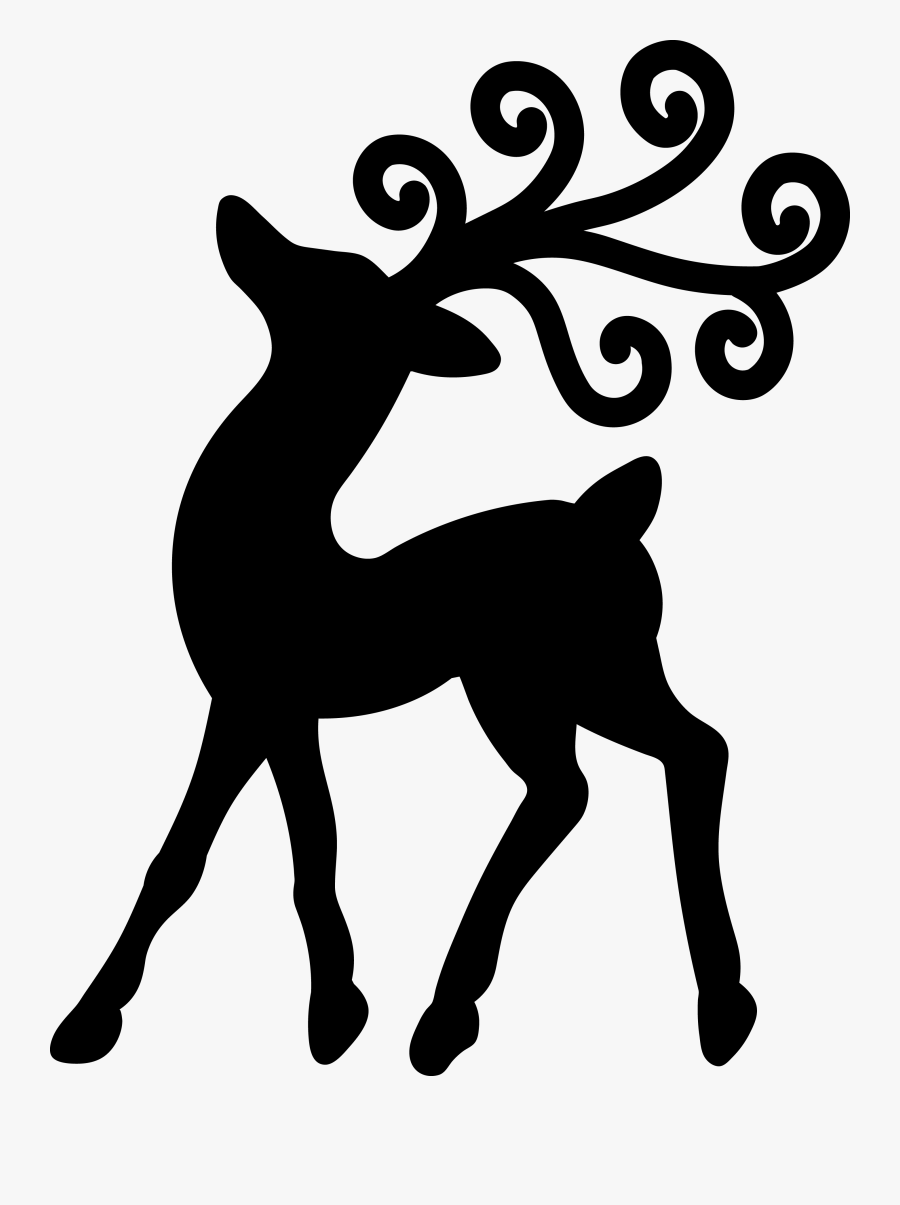 Transparent Reindeer Silhouette Png - Roe Deer, Transparent Clipart