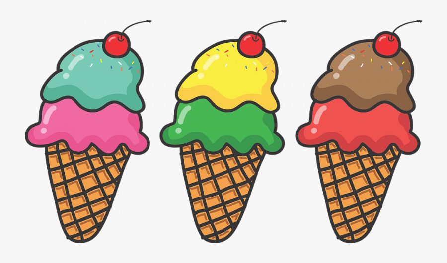 Ice Cream Social - Ice Cream Cones Clipart, Transparent Clipart