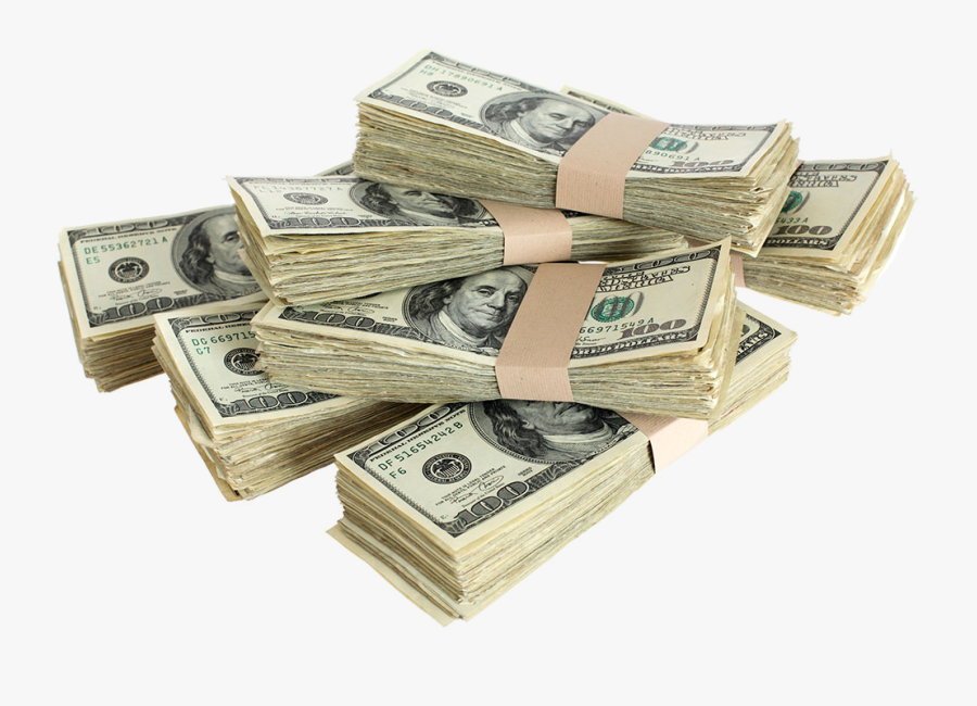 100 Dollar Bills Stacked - Dollar Bills Stack Png, Transparent Clipart