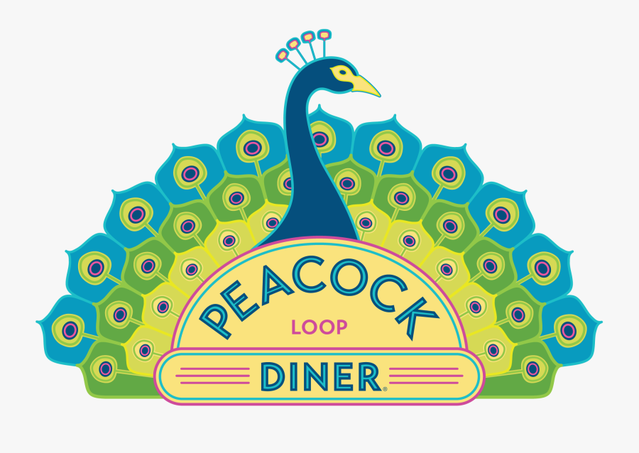 Peacock Diner The Loop - Peacock Diner Logo, Transparent Clipart