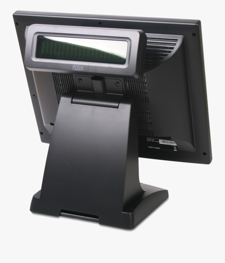 Transparent Cash Register Clipart Black And White - Pos With Customer Display, Transparent Clipart
