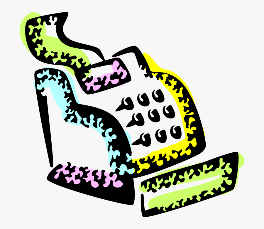 Vector Illustration Of Cash Register For Registering, Transparent Clipart