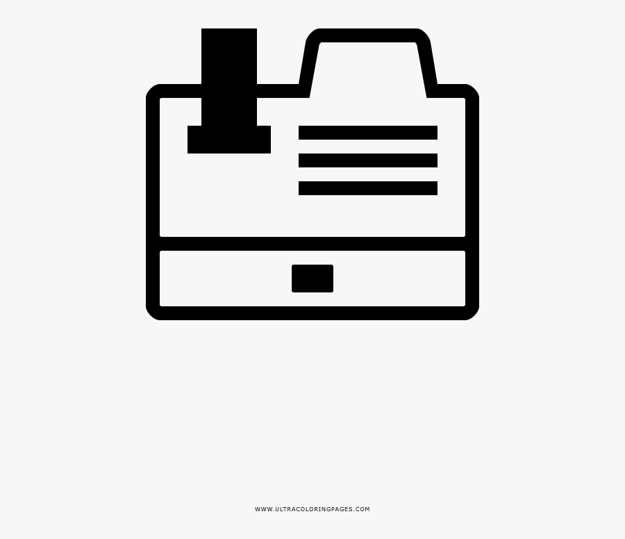 Cash Register Coloring Page, Transparent Clipart