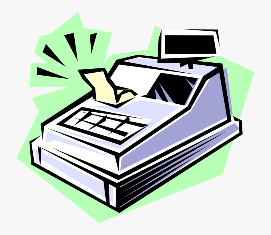 Vector Illustration Of Cash Register For Registering - Home Depot Homer Cashier, Transparent Clipart