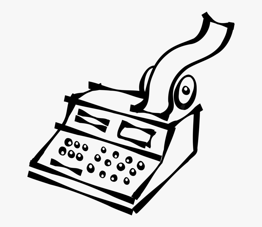 Vector Illustration Of Cash Register Electronic Device - Taschenrechner Clipart, Transparent Clipart