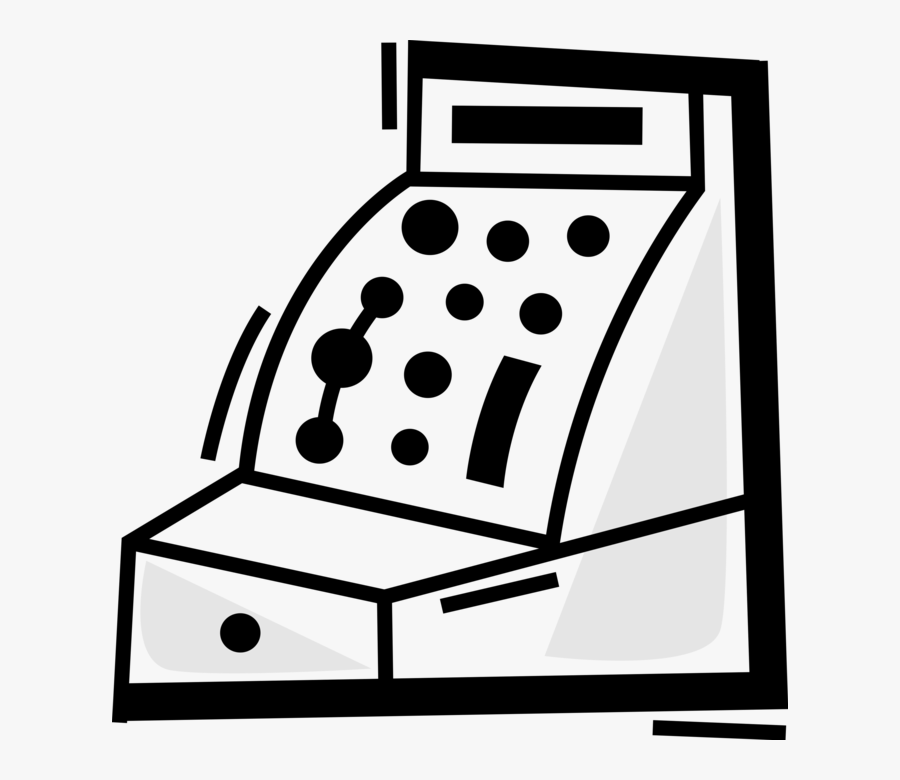 Vector Illustration Of Cash Register For Registering, Transparent Clipart