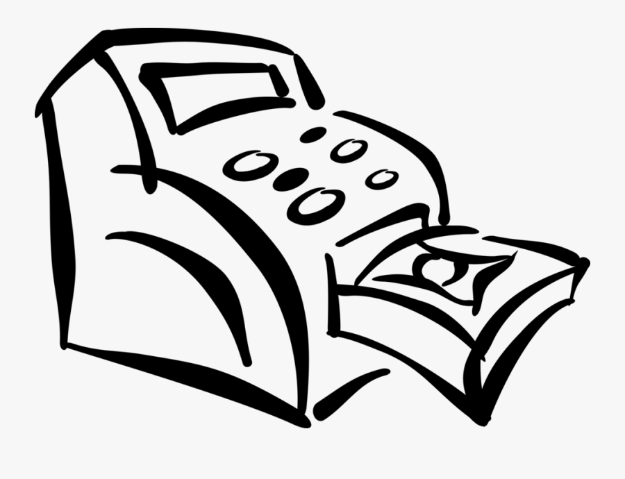 Vector Illustration Of Cash Register For Registering, Transparent Clipart