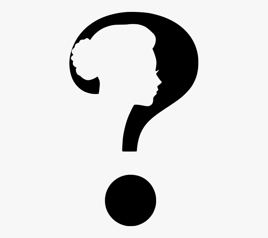 Question, Mark, Woman, Face, Silhouette, Profile, Brain - Question Mark Face Woman, Transparent Clipart