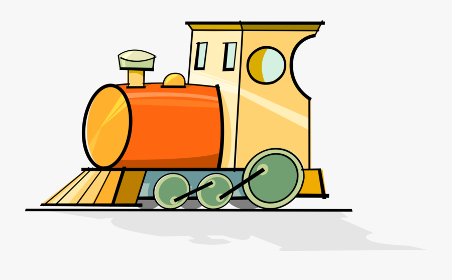 Vector Illustration Of Railroad Rail Transport Speeding, Transparent Clipart
