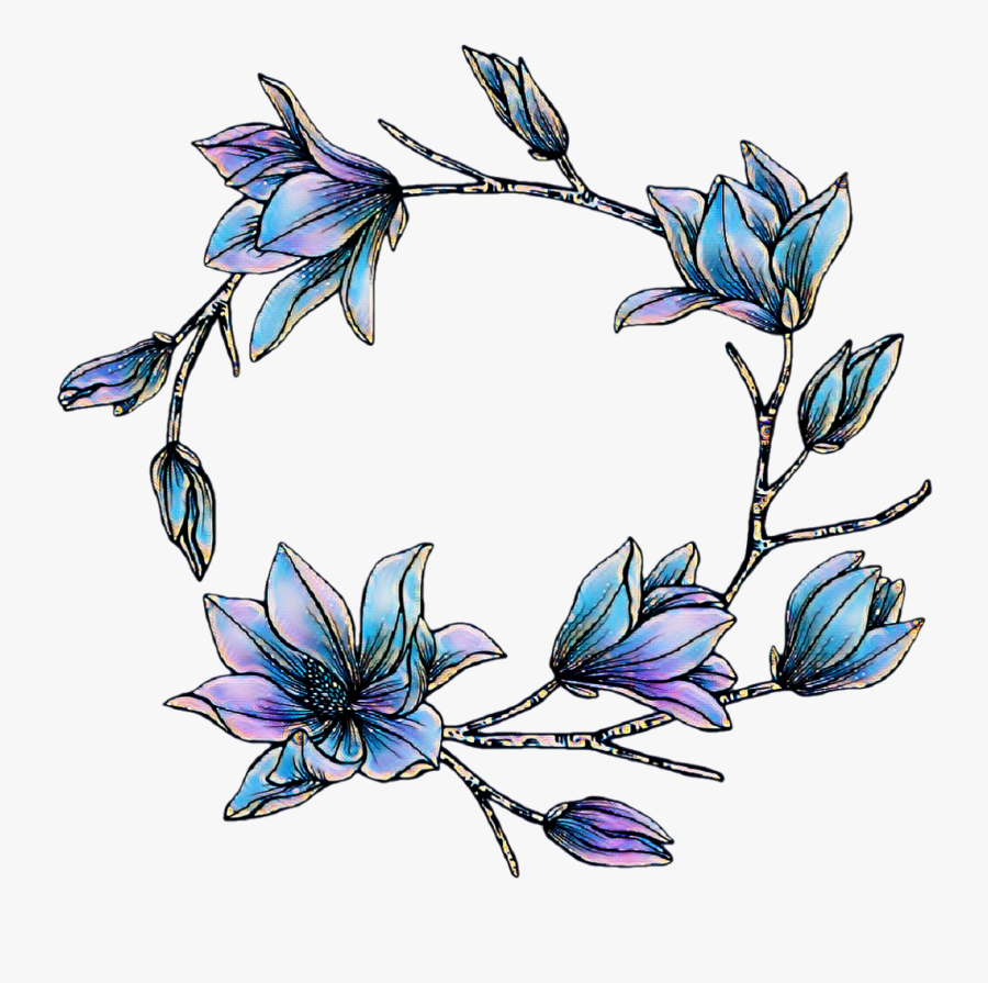 #flowers #florals #magnolia #magnolias #magnoliaflower - Black And White Flower Drawing Png, Transparent Clipart