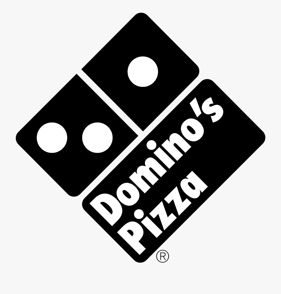 Dominos Pizza 1 Logo Black And White - White Dominos Pizza Logo, Transparent Clipart