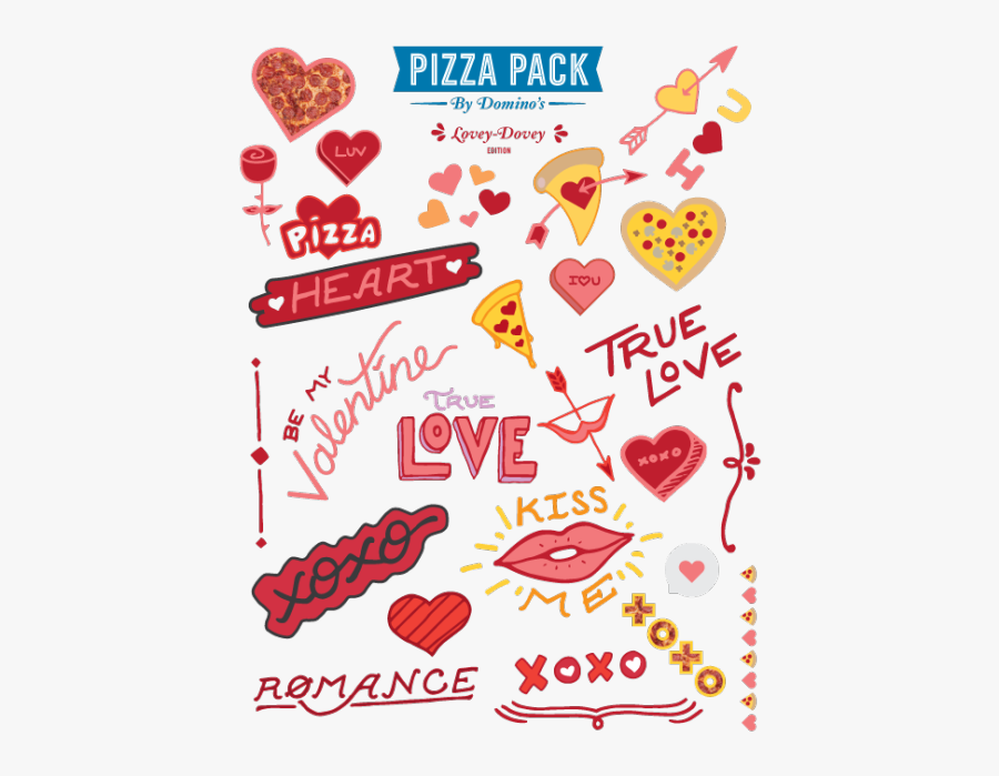 Valentine’s Day Pizza Pack - Heart, Transparent Clipart