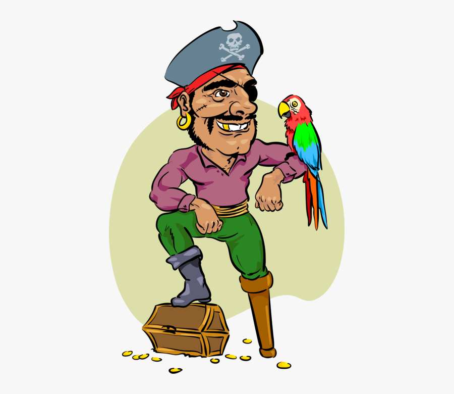 Vector Illustration Of Buccaneer Pirate With South - Treasure Island Vocabulary, Transparent Clipart