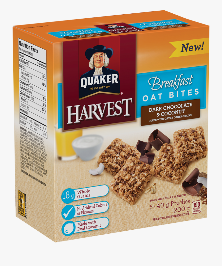 Quaker Dark Chocolate Granola Bars - Quaker Apple Cinnamon Breakfast Bars, Transparent Clipart