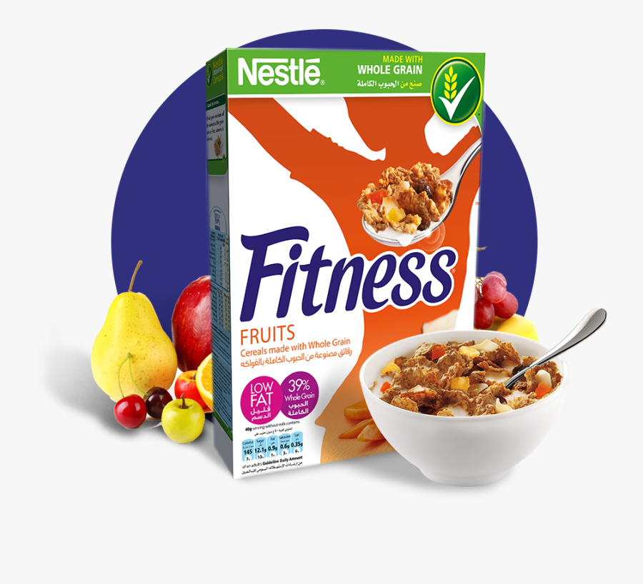 Food,cuisine,breakfast Cereal,corn Wheat Bran Flakes,frosted - Nestle Fitness Fruit Cereal, Transparent Clipart