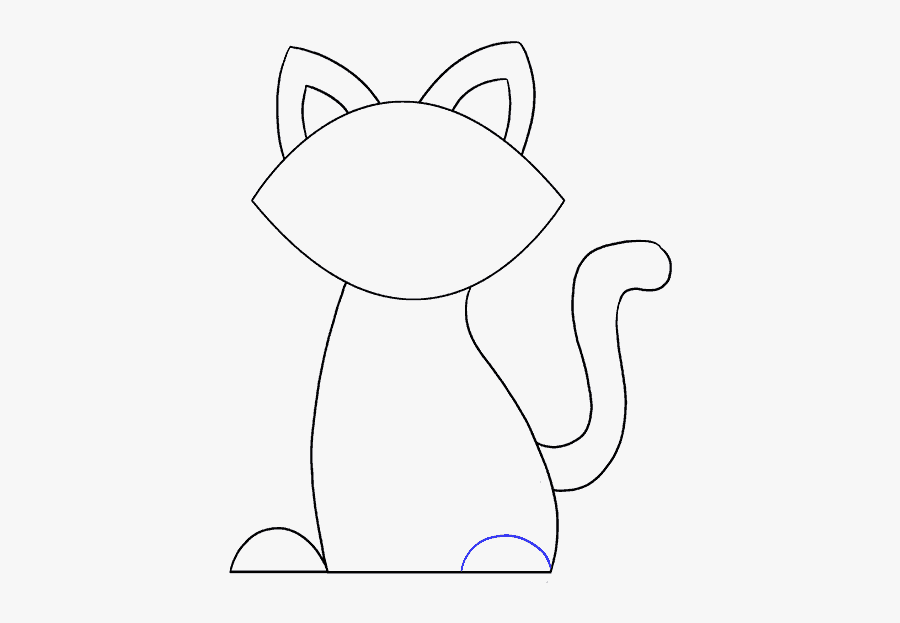 Clip Art How A Simple Cat - Line Art, Transparent Clipart