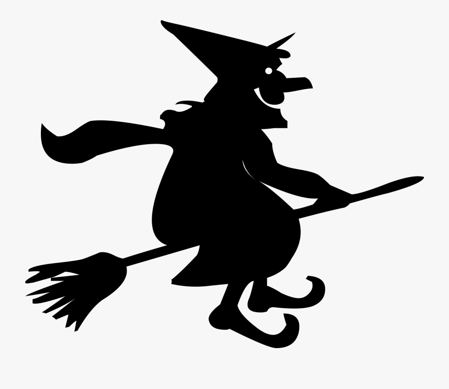 Witchs Broom Witchcraft Clip Art - Silueta De Bruja Png, Transparent Clipart