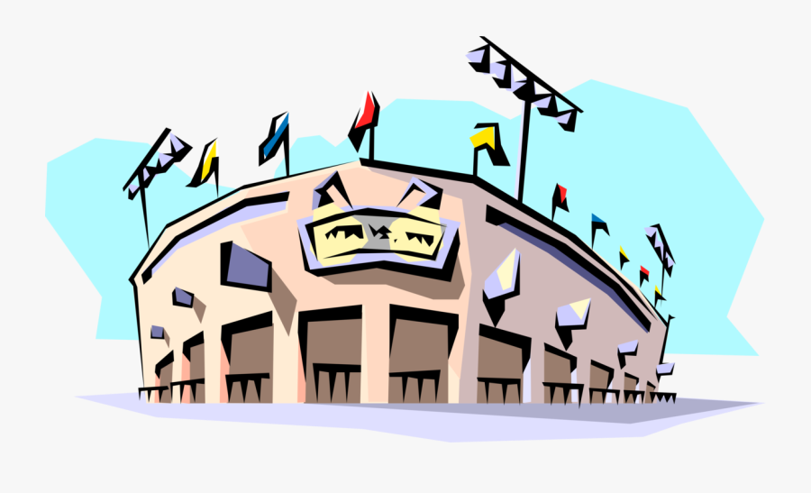 Vector Illustration Of American Pastime Sport Of Baseball - Baseball Stadium Clip Art, Transparent Clipart