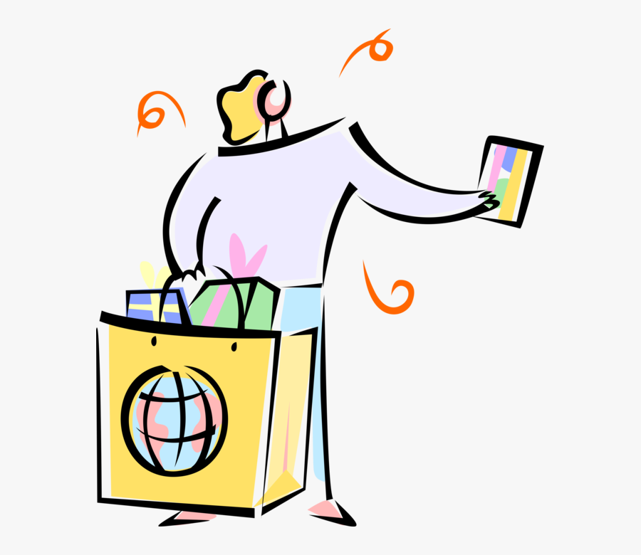 Vector Illustration Of Retail Department Store Shopper - Cartoon Png Department Store Illustration, Transparent Clipart