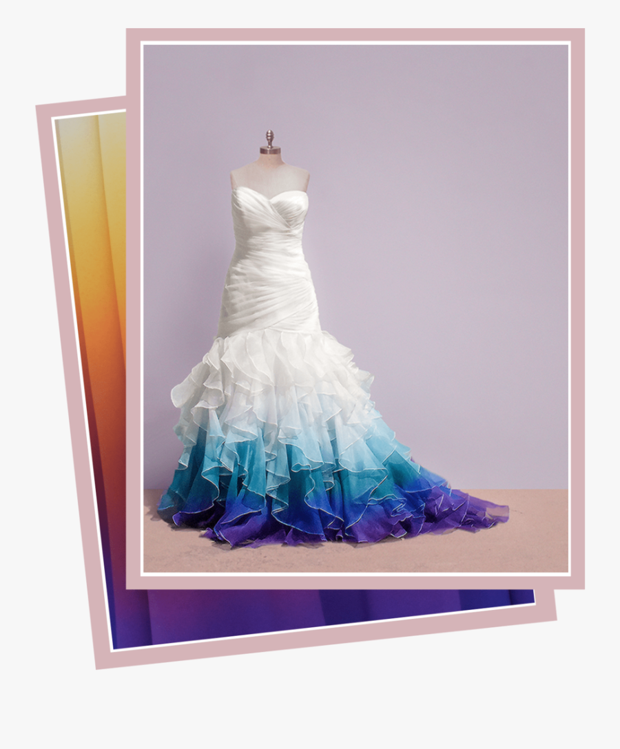 Transparent Wedding Veil Png - Purple Dip Dye Wedding Dress, Transparent Clipart