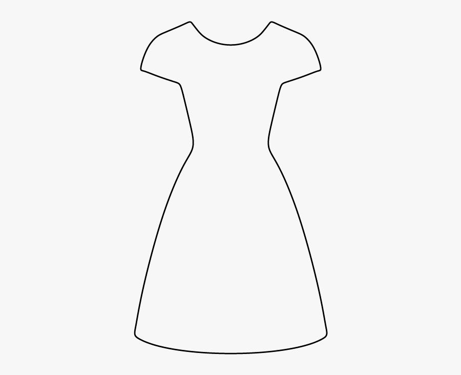 Wedding Dress Outline Clip Art - Dress Template, Transparent Clipart
