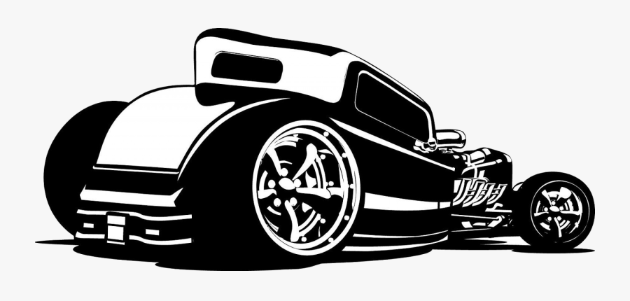 Hot Rod Rat Vector Art Clipart Black And White Transparent - Hot Rod Clipart Black And White, Transparent Clipart