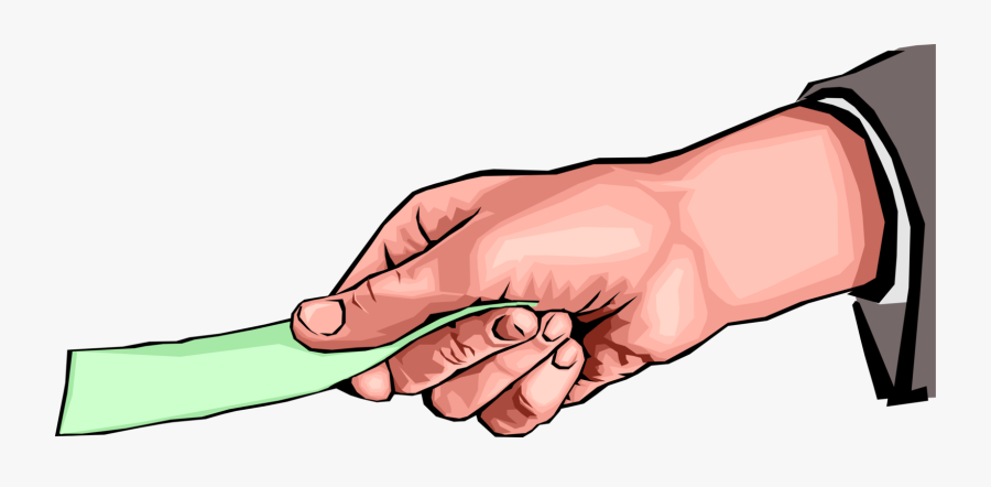 Vector Illustration Of Hand Receiving Or Giving Currency - Mao Segurando Dinheiro Png, Transparent Clipart
