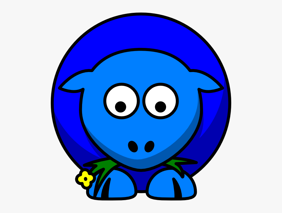 Sheep Blue Two Toned Looking Down Svg Clip Arts - Cartoon Welsh Sheep, Transparent Clipart
