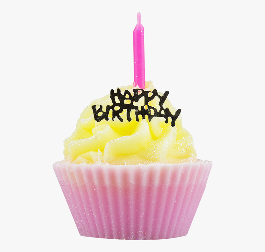 Happy Birthday Soap Cupcake Decorative Soap - Transparent Happy Birthday Cupcake With Candle, Transparent Clipart