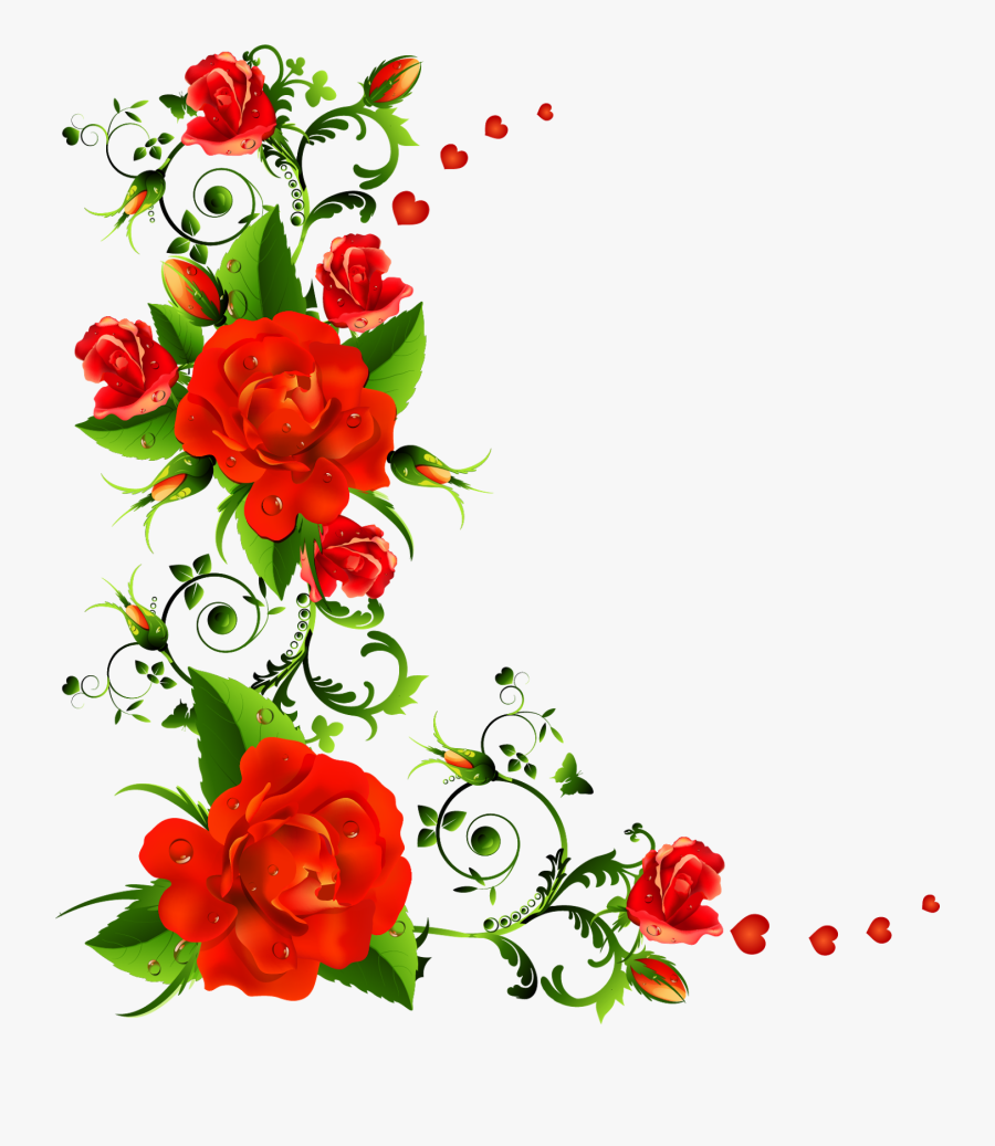Border Rose Flower Png, Transparent Clipart