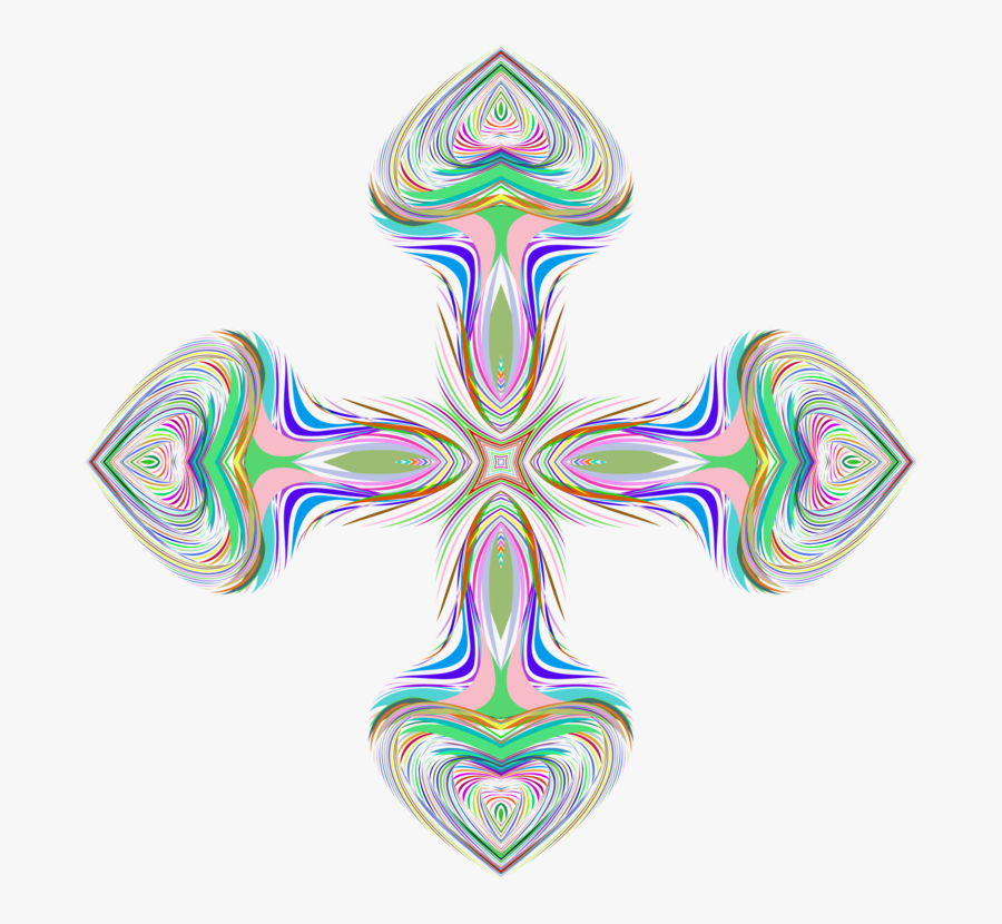 Pink,symmetry,symbol - Cross, Transparent Clipart