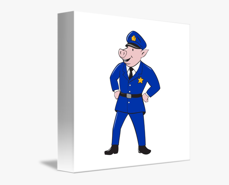 Clip Art Sheriff Cartoon By Aloysius - Policeman Pig, Transparent Clipart