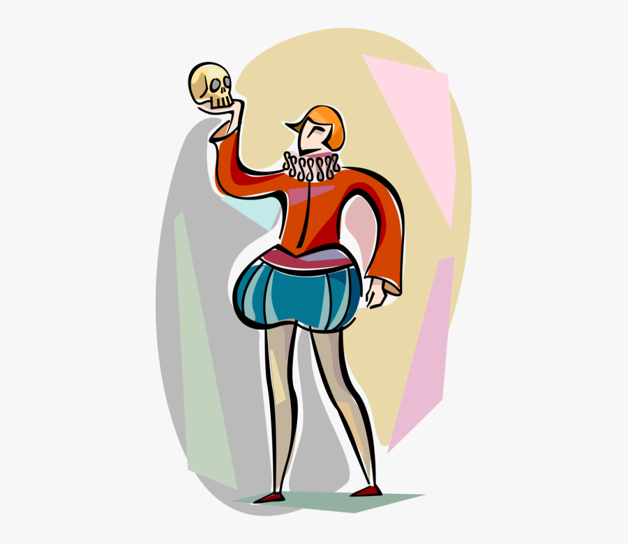 Vector Illustration Of Thespian Actor Performs Shakespeare"s - Cartoon, Transparent Clipart